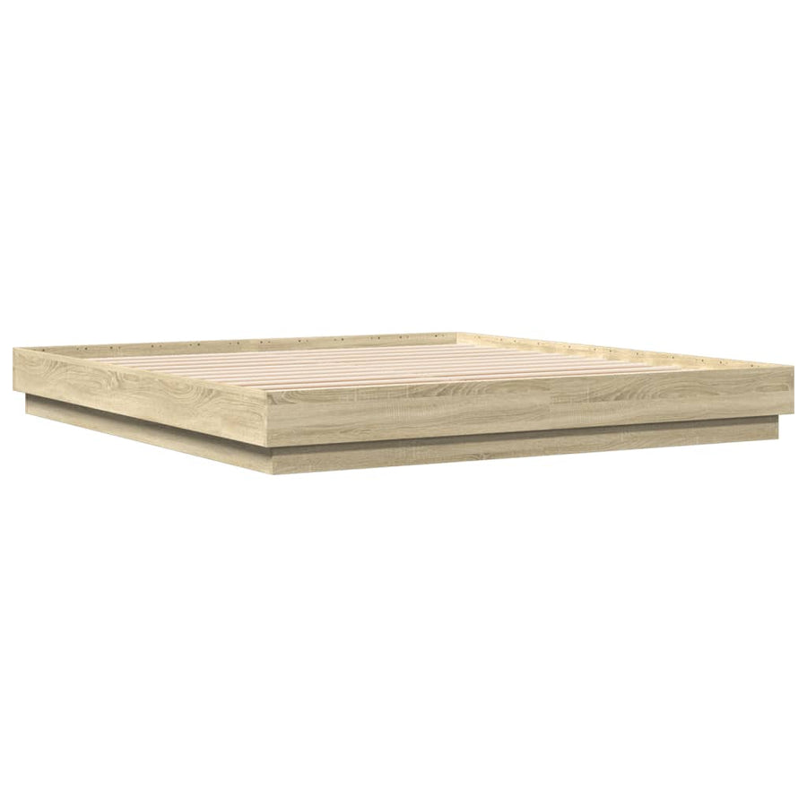 Bedframe bewerkt hout sonoma eikenkleurig 180x200 cm