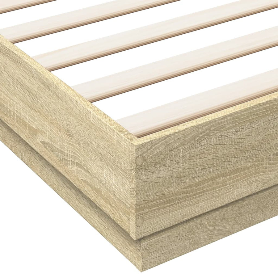 Bedframe bewerkt hout sonoma eikenkleurig 180x200 cm
