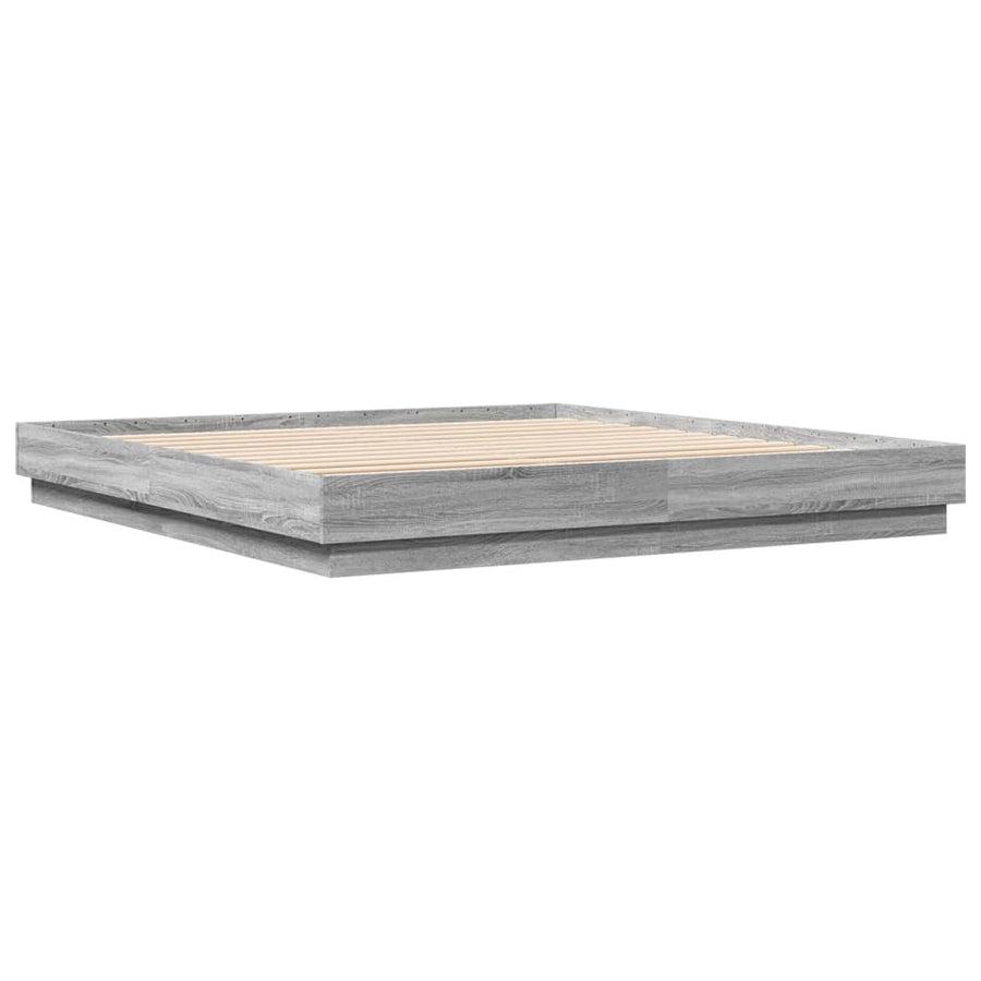 Bedframe bewerkt hout grijs sonoma eikenkleurig 180x200 cm