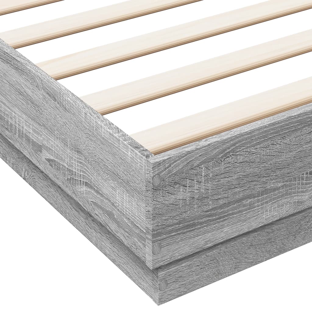 Bedframe bewerkt hout grijs sonoma eikenkleurig 180x200 cm