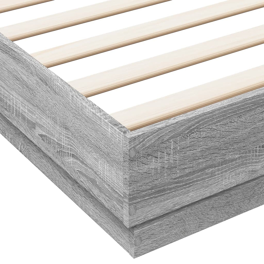Bedframe bewerkt hout grijs sonoma eikenkleurig 180x200 cm