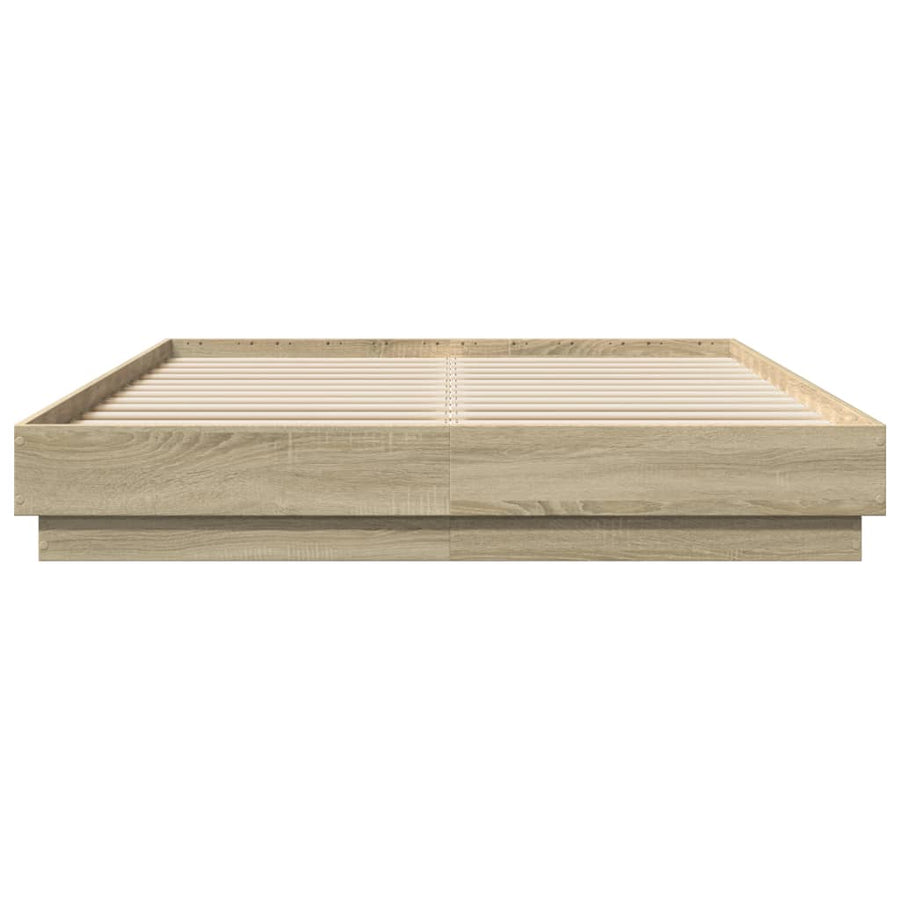 Bedframe Bewerkt Hout Sonoma Eikenkleurig 160X200 Cm
