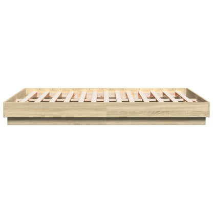 Bedframe Bewerkt Hout Sonoma Eikenkleurig 160X200 Cm