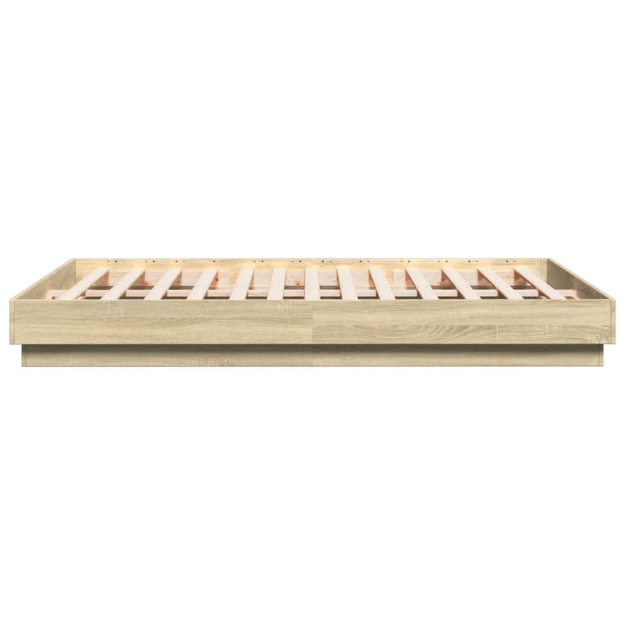 Bedframe Bewerkt Hout Sonoma Eikenkleurig 160X200 Cm