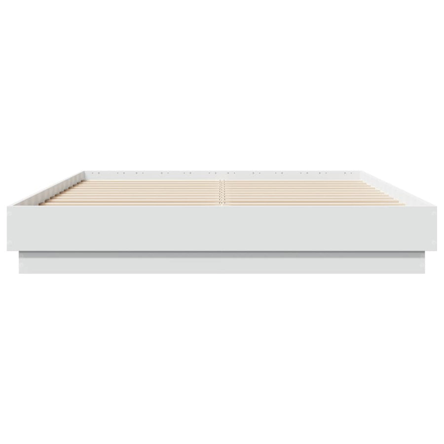 Bedframe bewerkt hout wit 150x200 cm