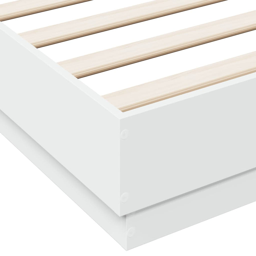 Bedframe bewerkt hout wit 150x200 cm