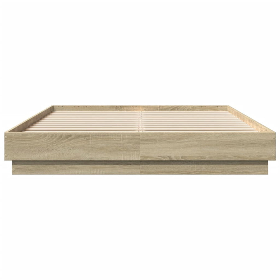 Bedframe bewerkt hout sonoma eikenkleurig 150x200 cm