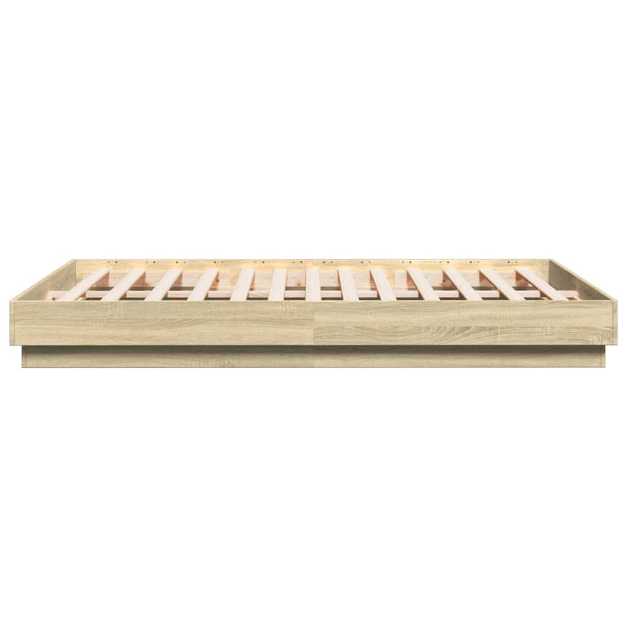 Bedframe bewerkt hout sonoma eikenkleurig 150x200 cm