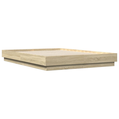 Bedframe bewerkt hout sonoma eikenkleurig 150x200 cm