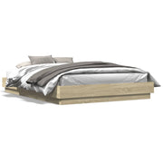 Bedframe 150x200 cm bewerkt hout sonoma eiken