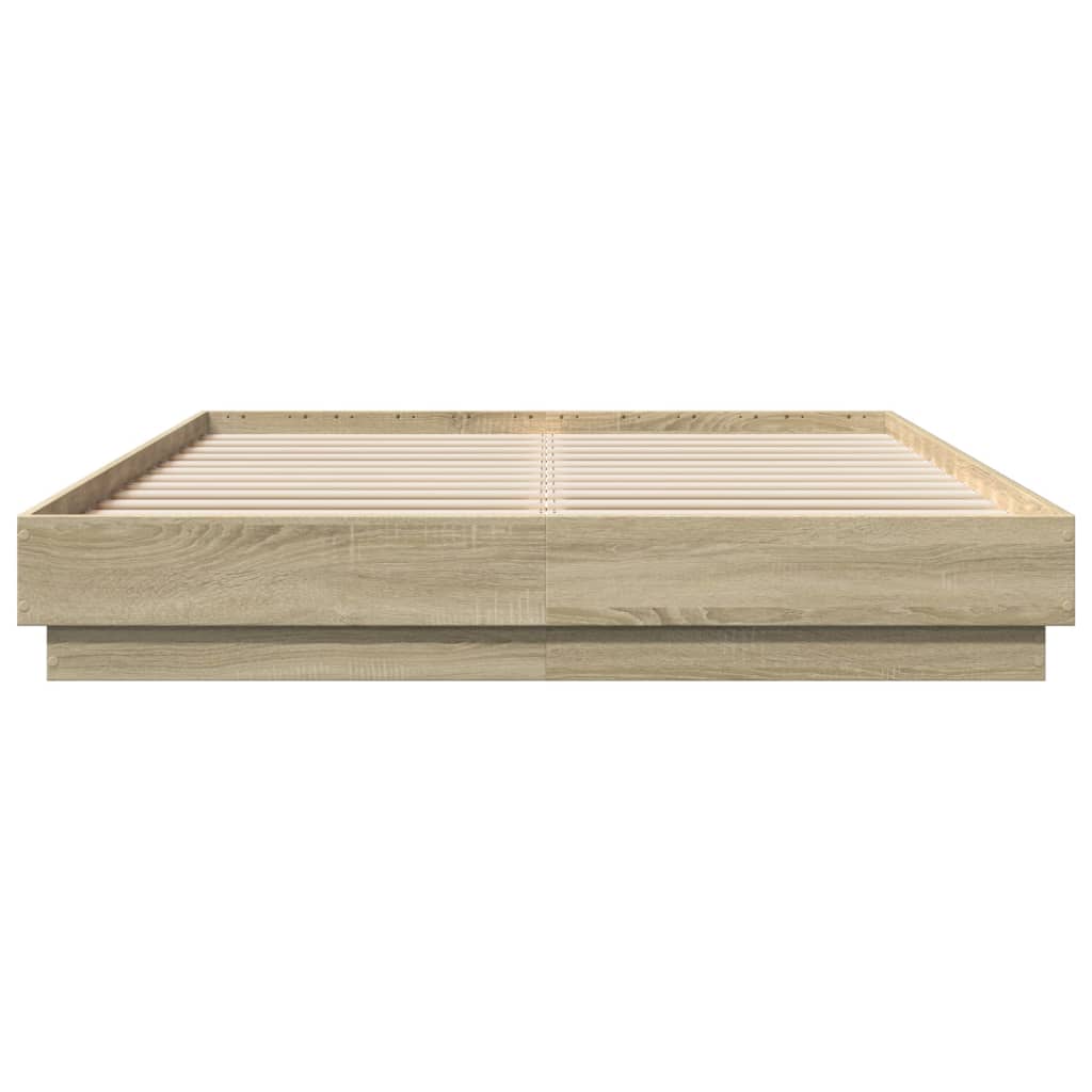 Bedframe bewerkt hout sonoma eikenkleurig 140x200 cm