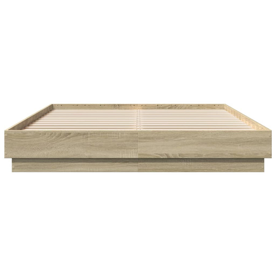 Bedframe bewerkt hout sonoma eikenkleurig 140x200 cm