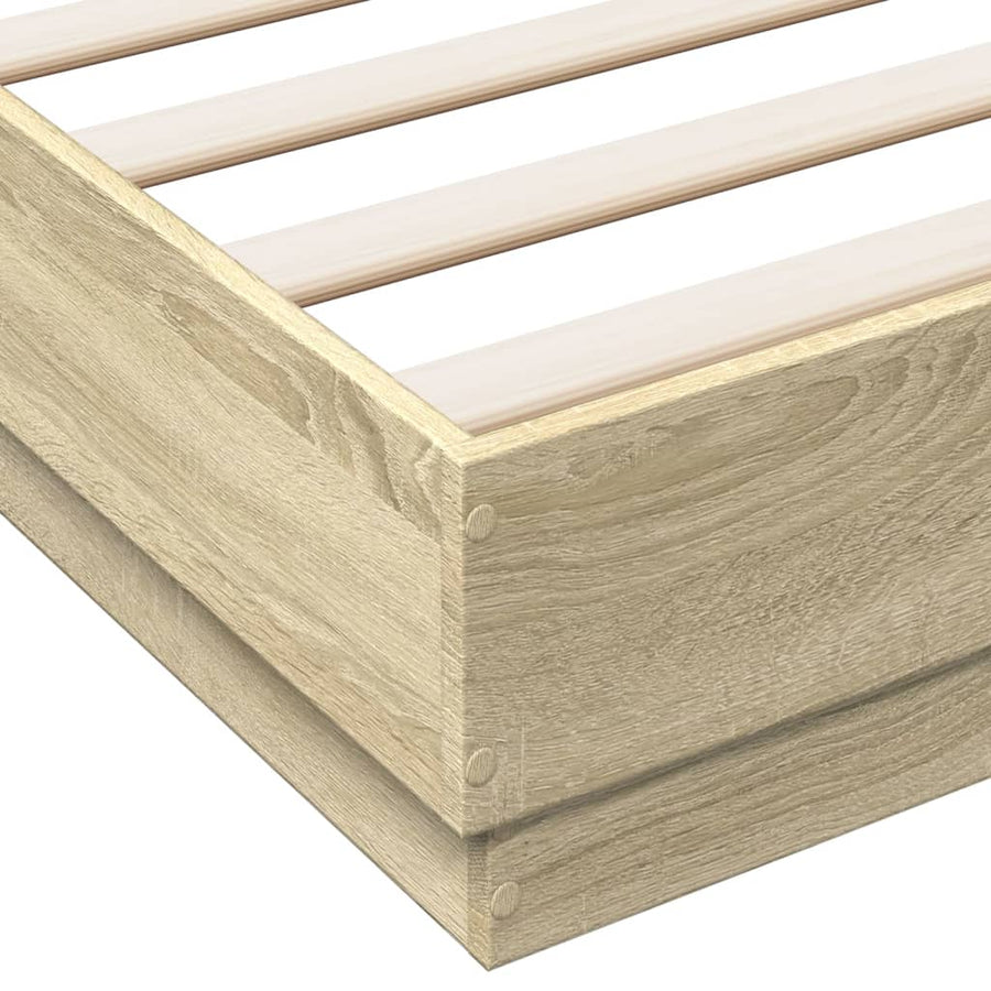 Bedframe bewerkt hout sonoma eikenkleurig 140x200 cm