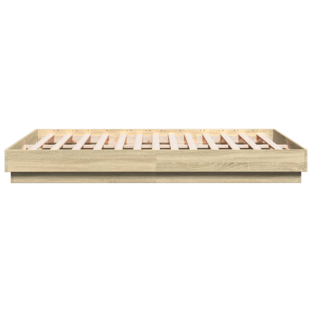 Bedframe bewerkt hout sonoma eikenkleurig 120x200 cm