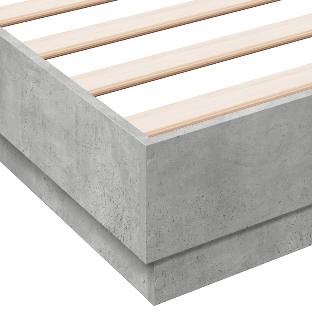 Bedframe bewerkt hout betongrijs 120x200 cm