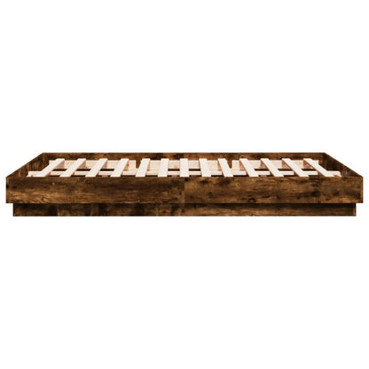 Bedframe bewerkt hout gerookt eikenkleurig 120x200 cm