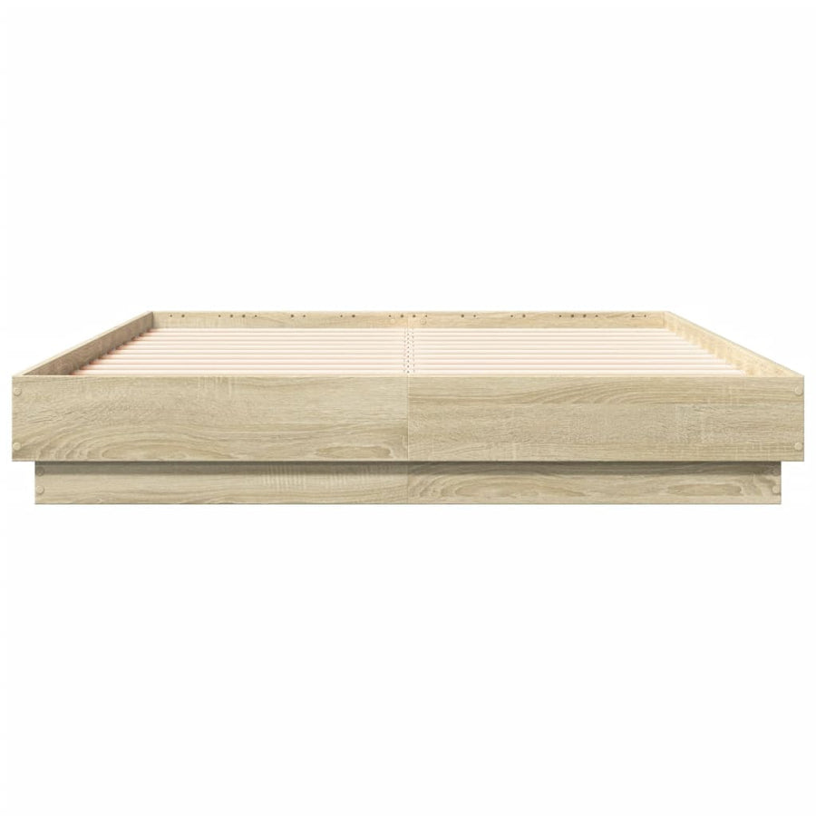 Bedframe bewerkt hout sonoma eikenkleurig 90x190 cm