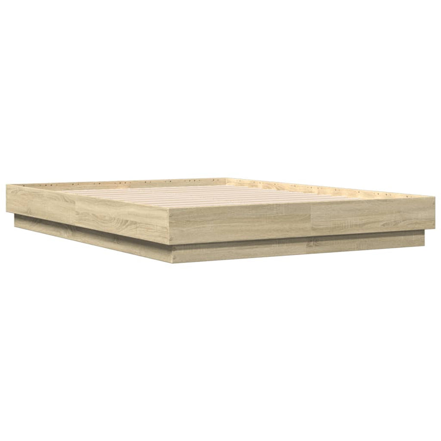 Bedframe bewerkt hout sonoma eikenkleurig 135x190 cm