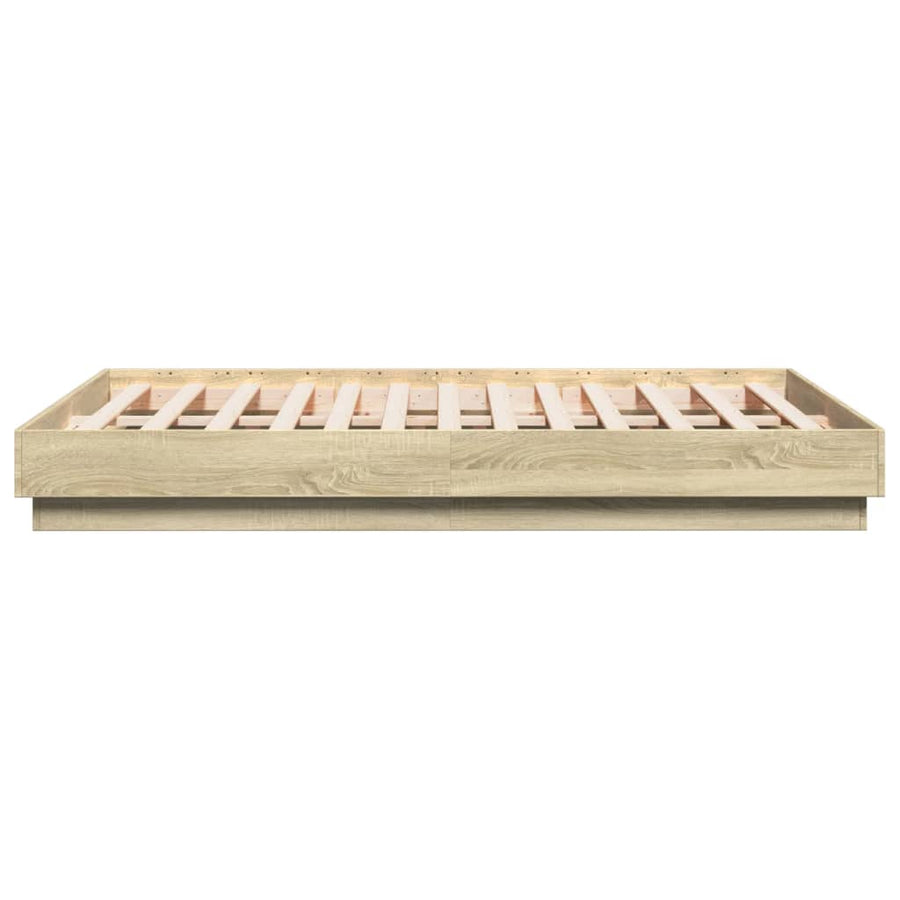 Bedframe bewerkt hout sonoma eikenkleurig 135x190 cm