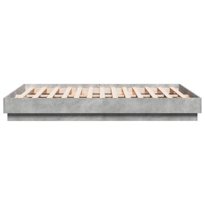 Bedframe bewerkt hout betongrijs 135x190 cm