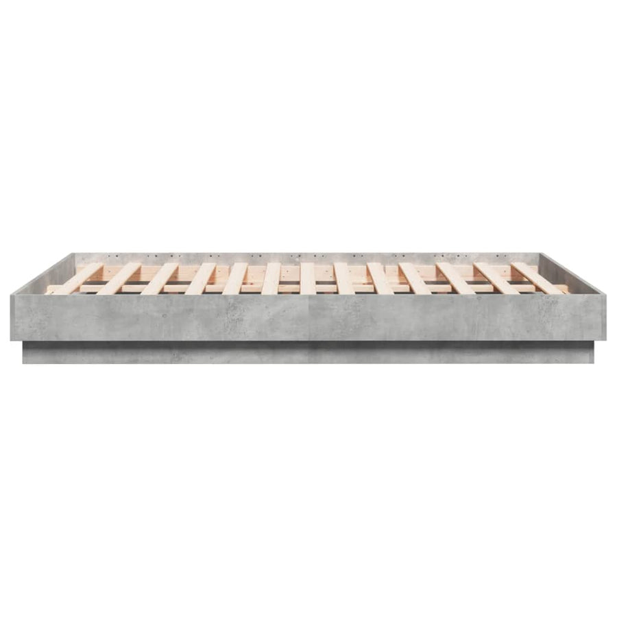 Bedframe bewerkt hout betongrijs 135x190 cm