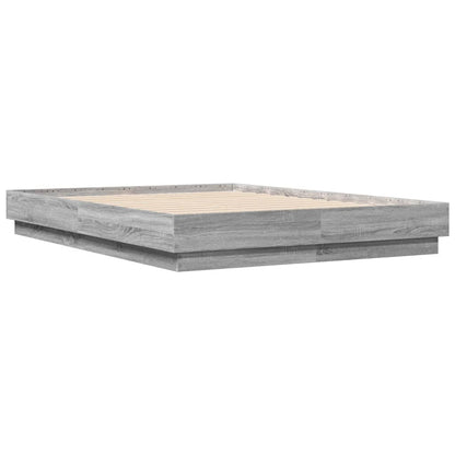 Bedframe bewerkt hout grijs sonoma eikenkleurig 135x190 cm