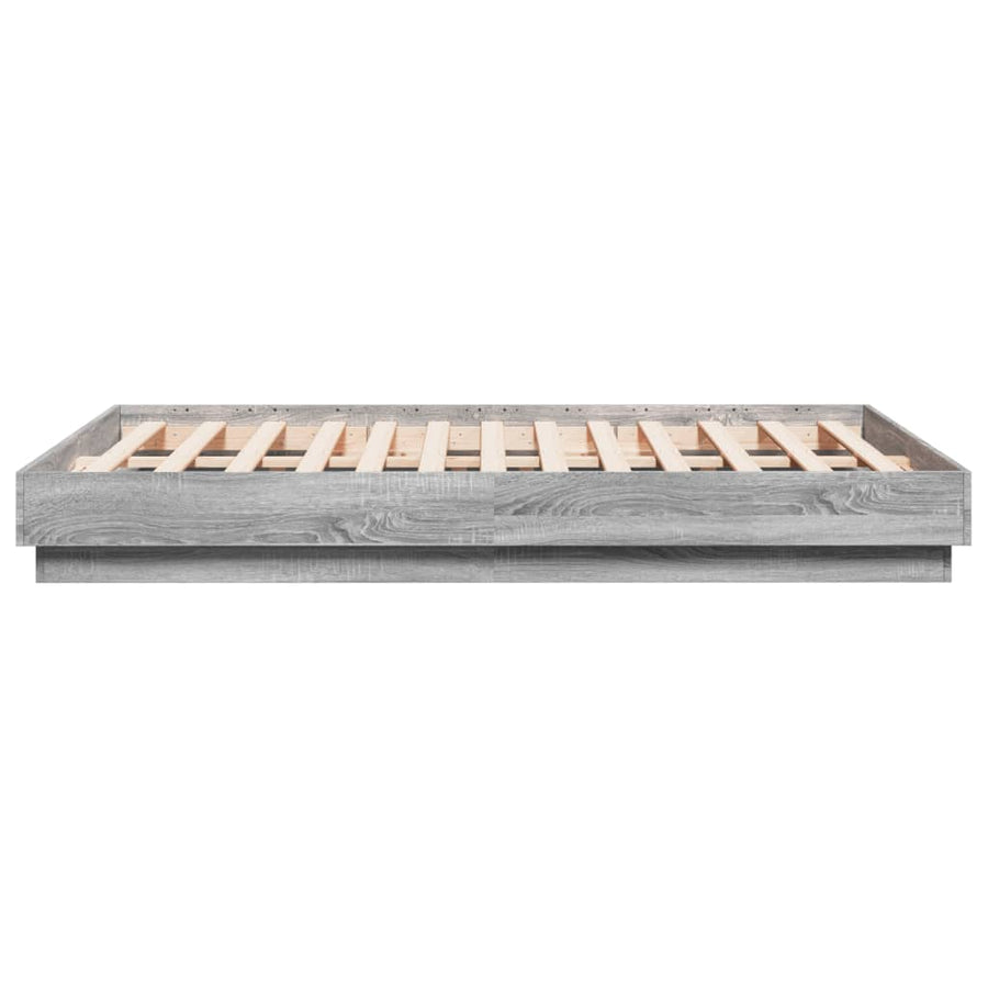 Bedframe bewerkt hout grijs sonoma eikenkleurig 135x190 cm
