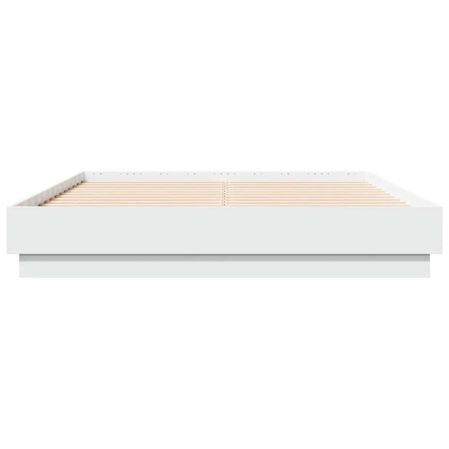 Bedframe bewerkt hout wit 120x190 cm