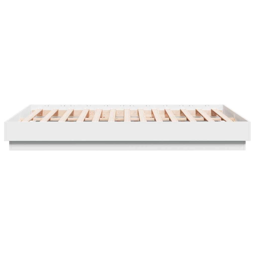 Bedframe bewerkt hout wit 120x190 cm