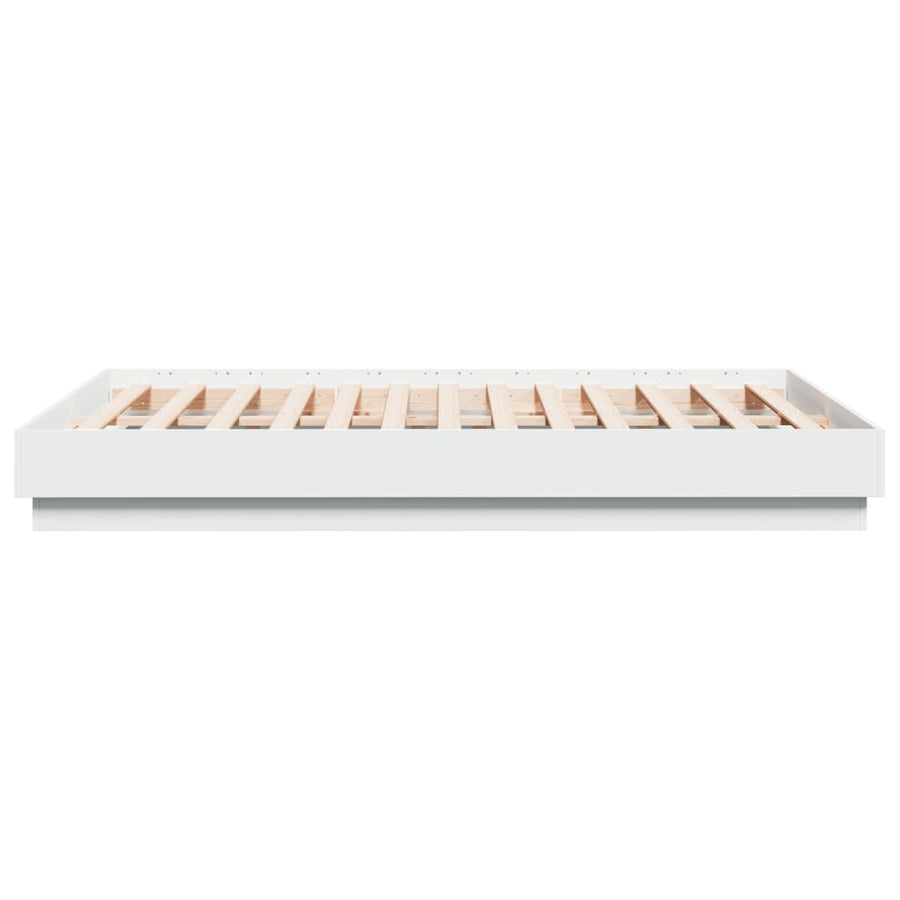 Bedframe bewerkt hout wit 120x190 cm