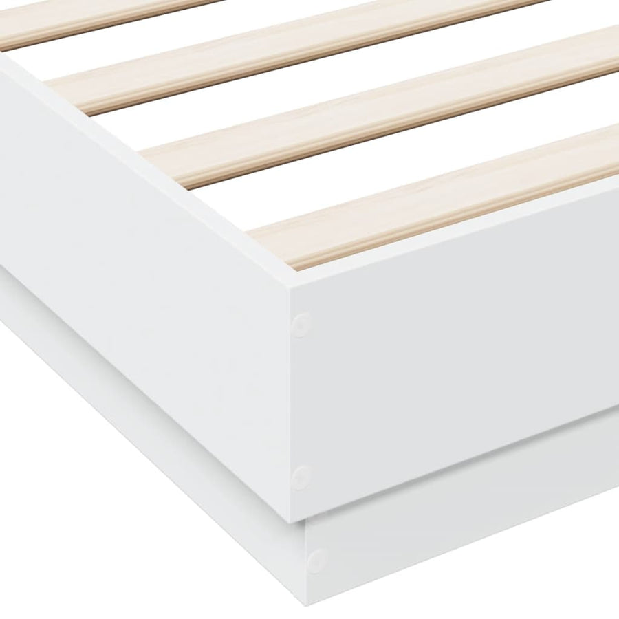 Bedframe bewerkt hout wit 120x190 cm