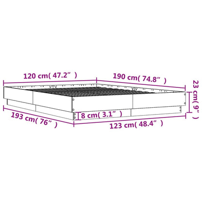 Bedframe bewerkt hout wit 120x190 cm