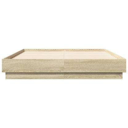 Bedframe bewerkt hout sonoma eikenkleurig 120x190 cm