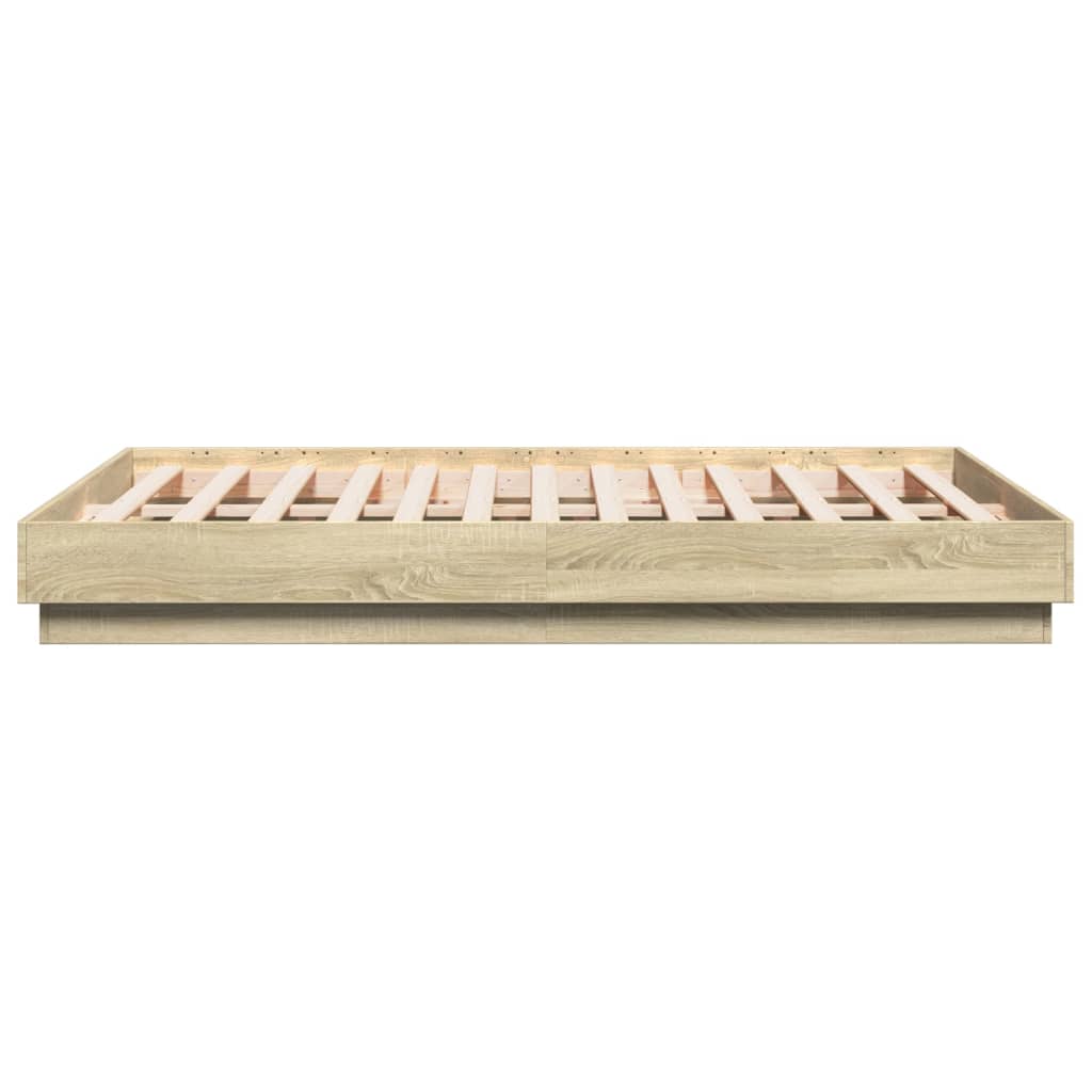 Bedframe bewerkt hout sonoma eikenkleurig 120x190 cm