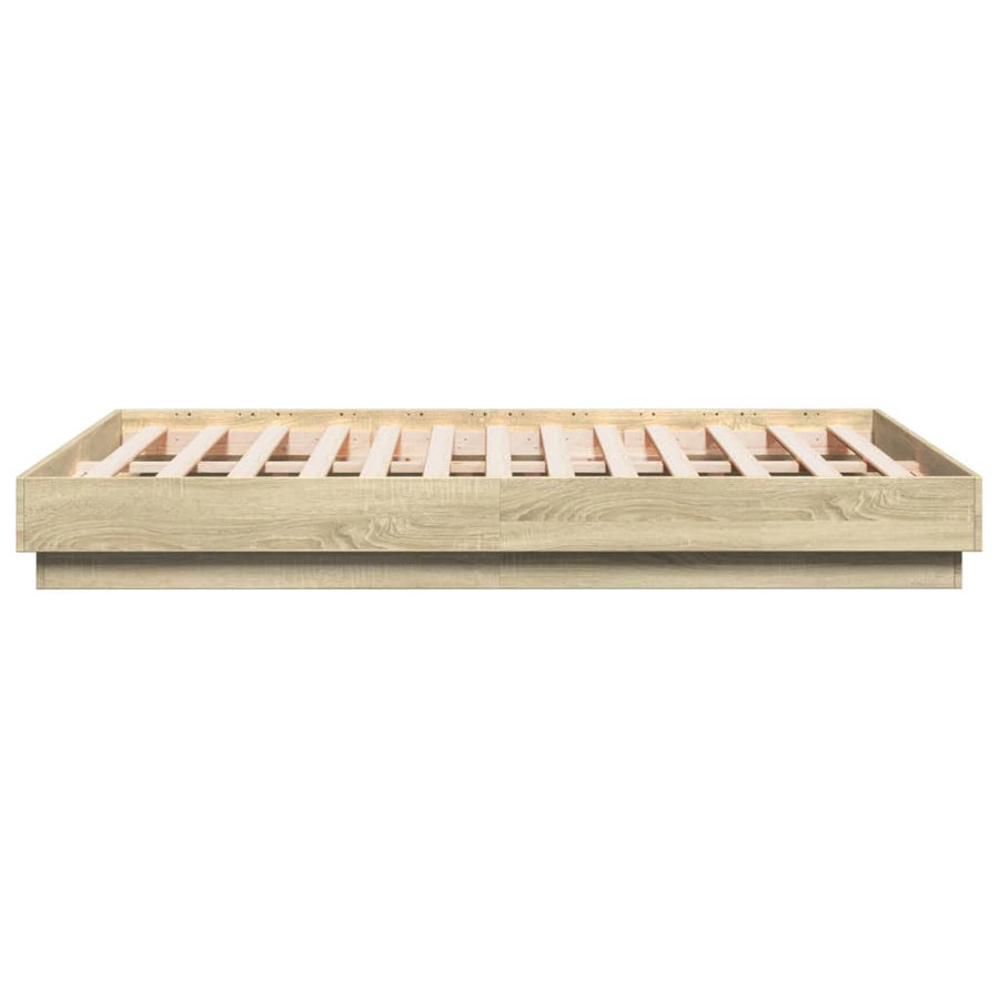 Bedframe bewerkt hout sonoma eikenkleurig 120x190 cm
