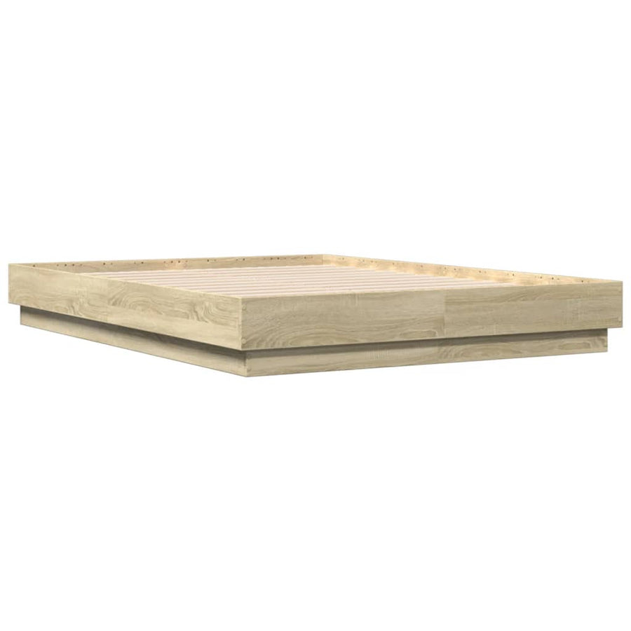 Bedframe bewerkt hout sonoma eikenkleurig 120x190 cm