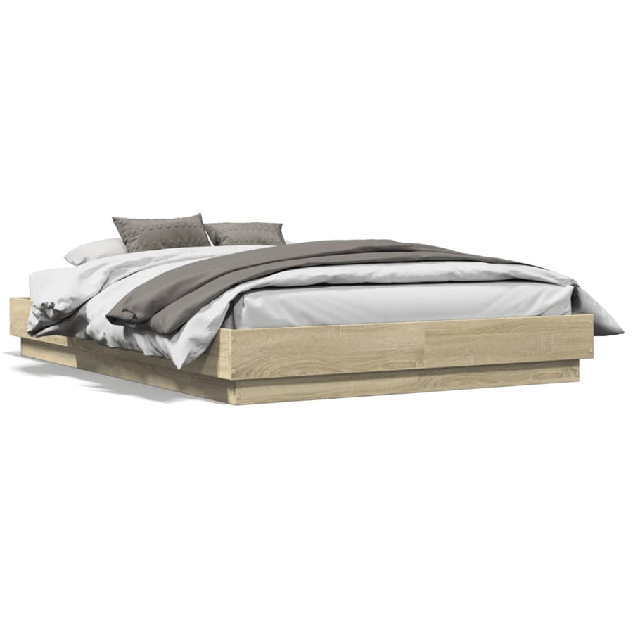 Bedframe bewerkt hout sonoma eikenkleurig 120x190 cm