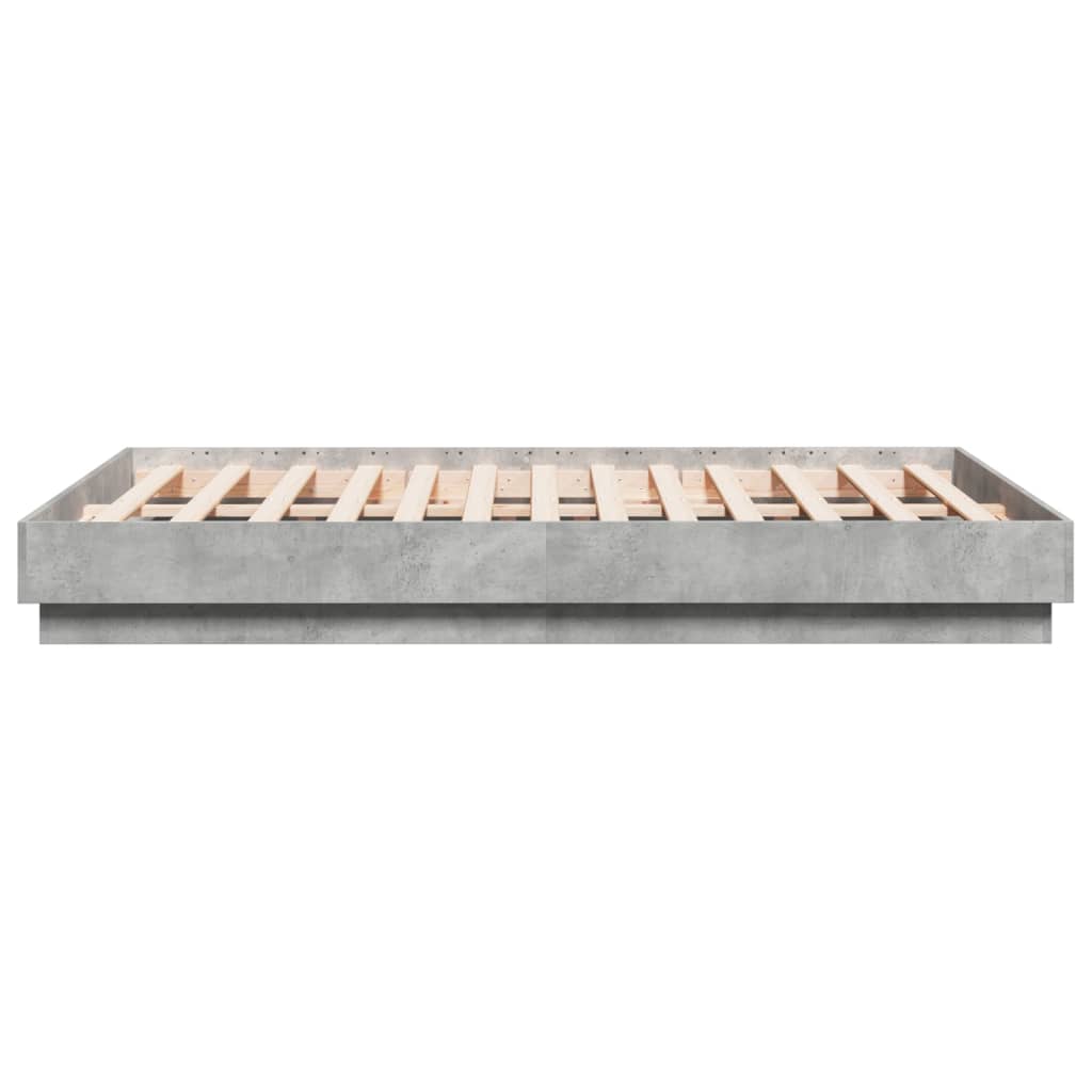 Bedframe bewerkt hout betongrijs 120x190 cm