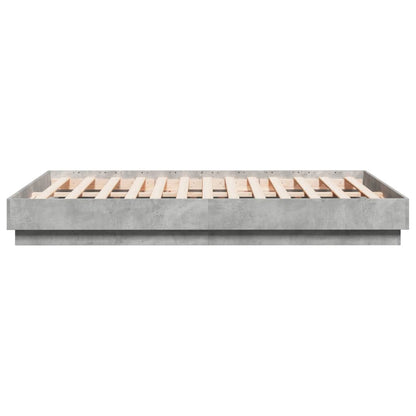 Bedframe bewerkt hout betongrijs 120x190 cm