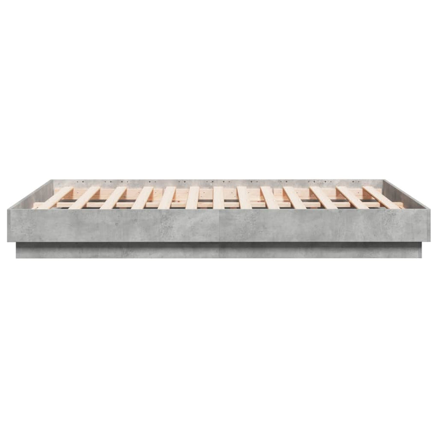 Bedframe bewerkt hout betongrijs 120x190 cm