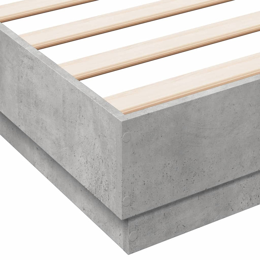 Bedframe bewerkt hout betongrijs 120x190 cm