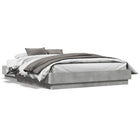 Concrete Grey Carved Wood Bed Frame 120x190 cm