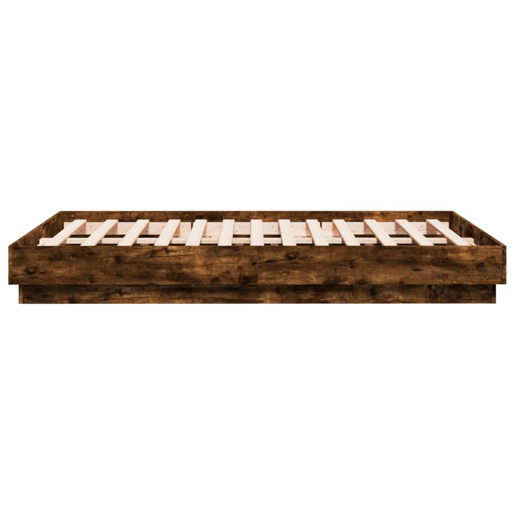 Bedframe bewerkt hout gerookt eikenkleurig 120x190 cm