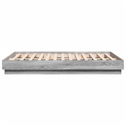 Bedframe bewerkt hout grijs sonoma eikenkleurig 120x190 cm
