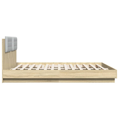 Bedframe Met Hoofdeinde Bewerkt Hout Sonoma Eiken 200X200 Cm