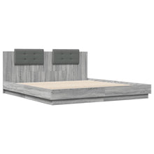 Bedframe Met Hoofdeinde Bewerkt Hout Grijs Sonoma 200X200 Cm