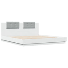 Bedframe Met Hoofdbord Bewerkt Hout Wit 160X200 Cm