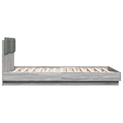 Bedframe Met Hoofdeinde Bewerkt Hout Grijs Sonoma 120X200 Cm