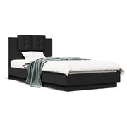 Bedframe zwart 100x200 cm met hoofdbord