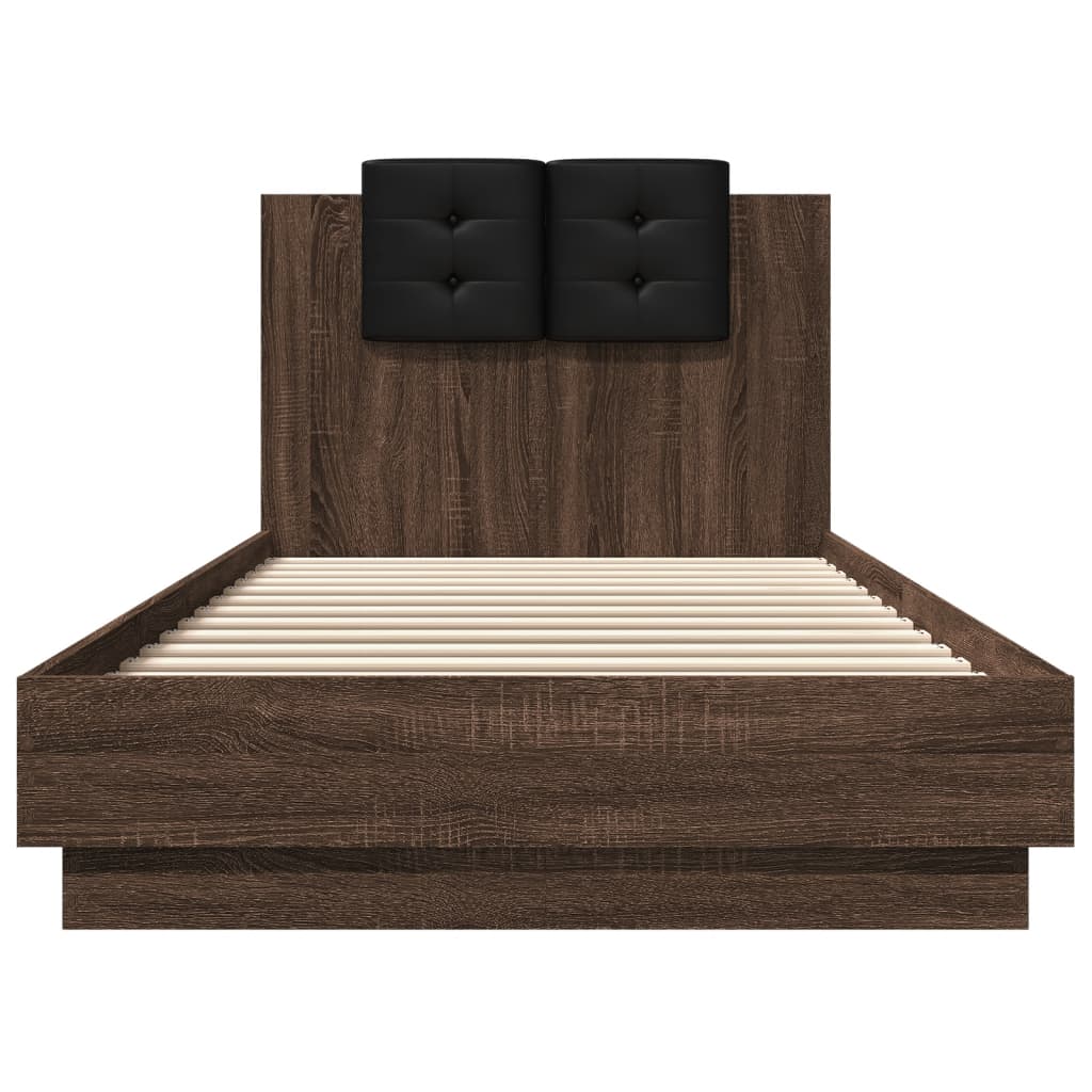 Bedframe Met Hoofdeinde Bewerkt Hout Bruineikenkleur 100X200 Cm